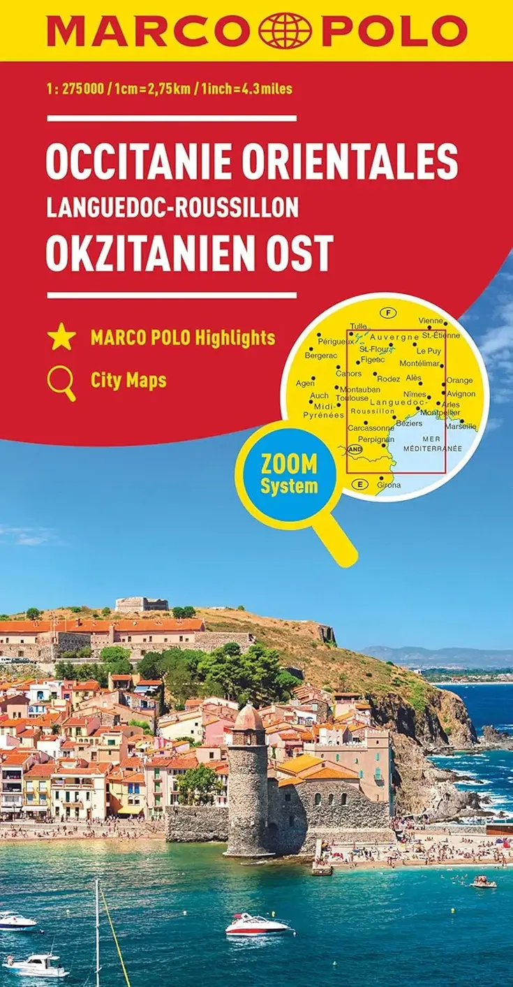 Wegenkaart Occitanië Oost