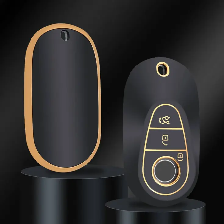 TPU Sleutelhoesje voor Mercedes goud C3b