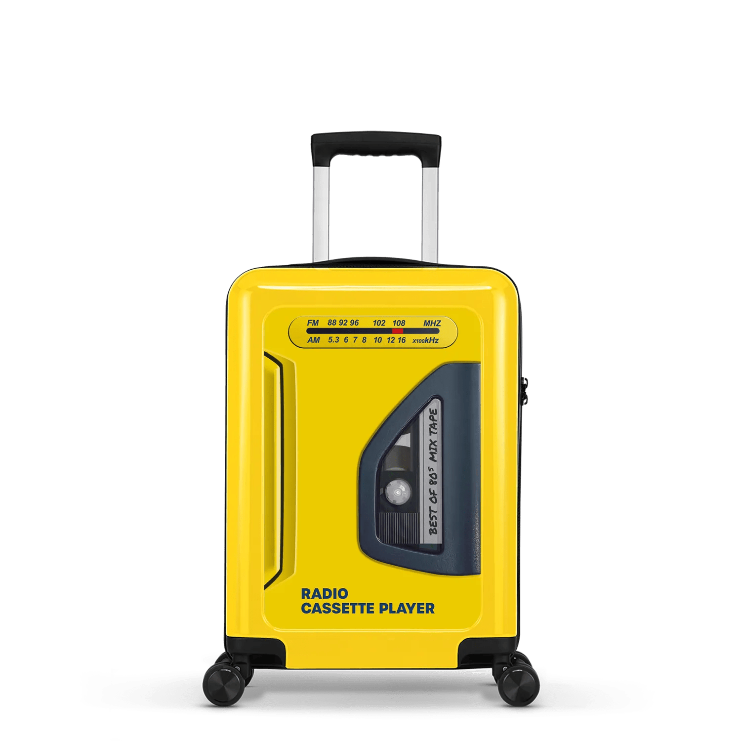 Stickercase  Cassette Player  Handbagage Koffer  54cm  Geel