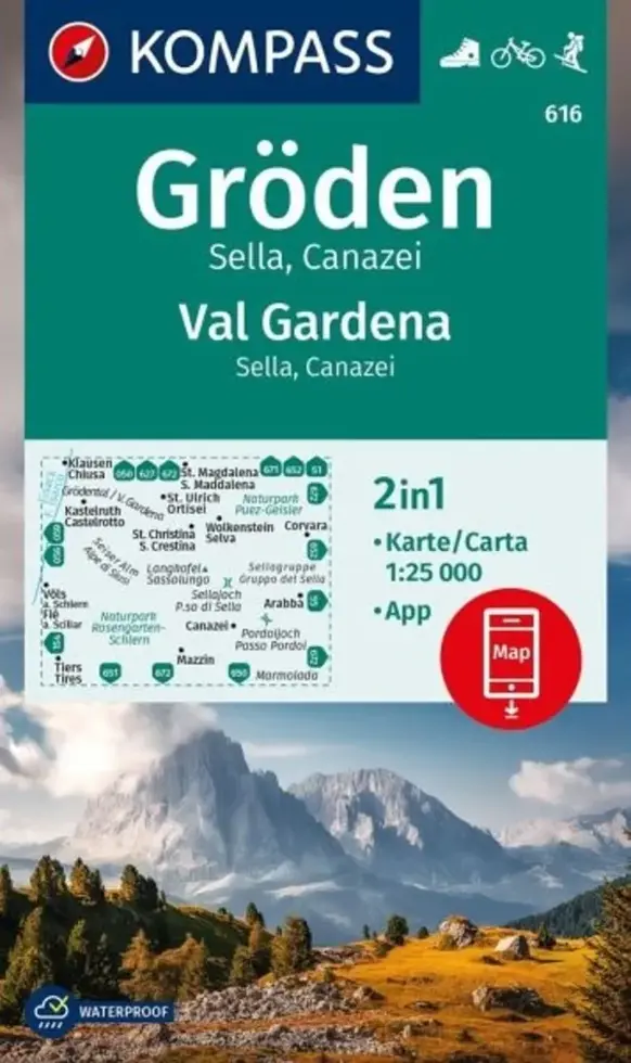 Wandelkaart WK616 Gröden Val Gardena