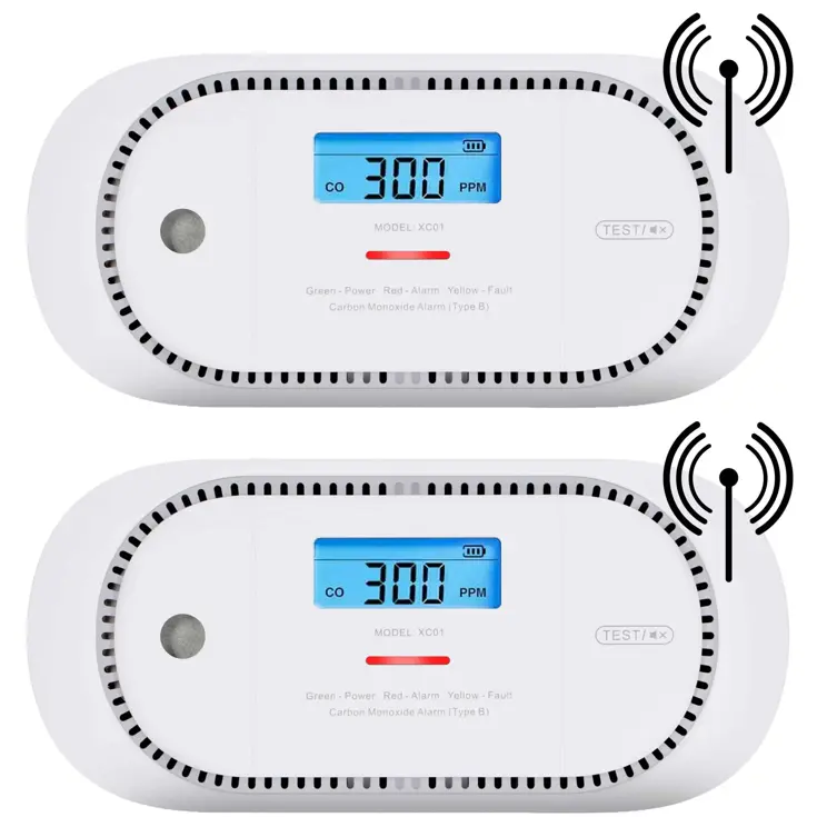 XC01P-WR Koppelbare koolmonoxidemelder 2-pack