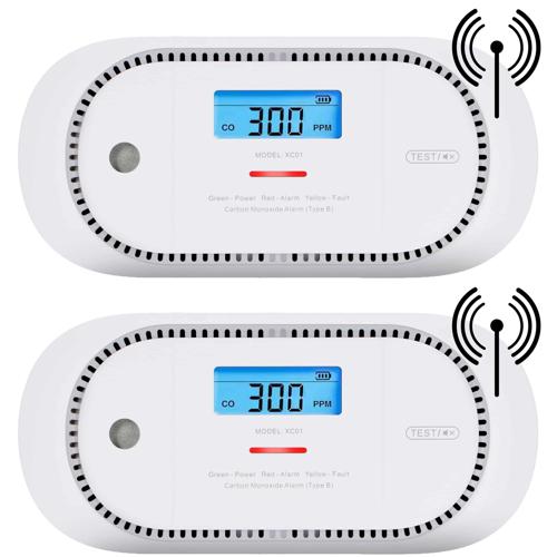 XC01P-WR Koppelbare koolmonoxidemelder 2-pack
