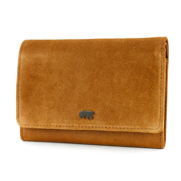Flappie - Suede overslagportemonne - Leer
