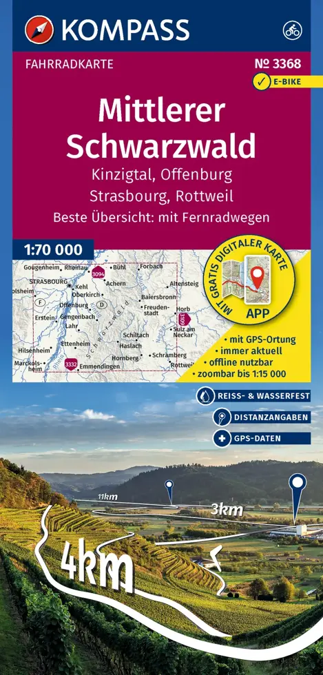 Fietskaart FK 3368 Mittlerer Schwarzwald