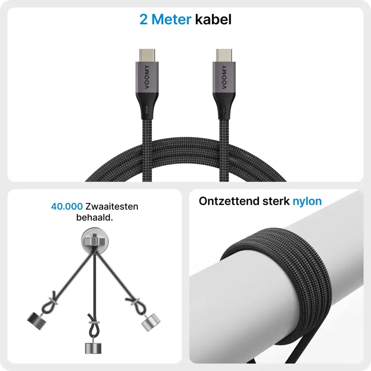 Connect C20 - USB-C Kabel - 100W 20Gbps 4K 2M