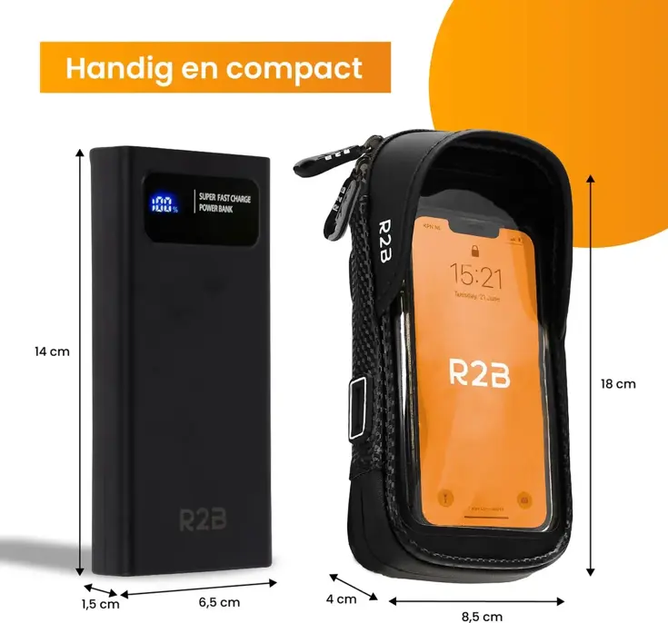 Telefoonhouder Fiets +Powerbank 10000 mAh