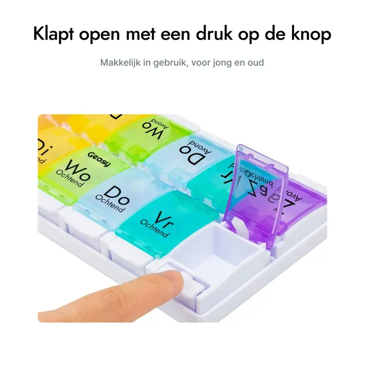 Pillendoos 7 Dagen – 2 Grote Vakken