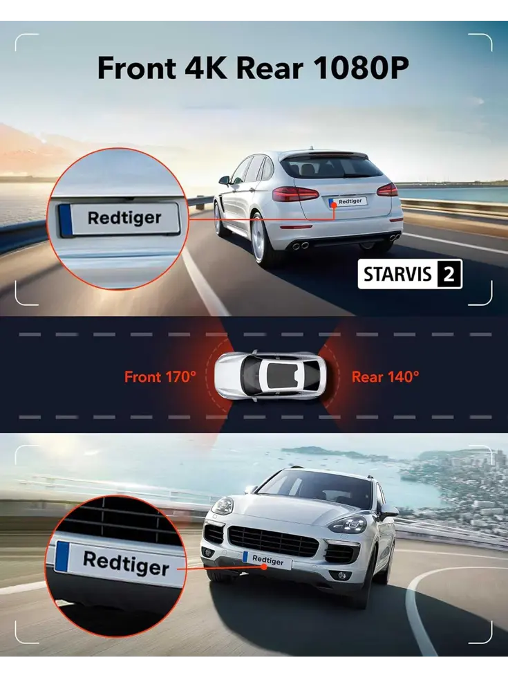 F7NT Touch 4K Touch Wifi GPS 2CH 64gb dashcam