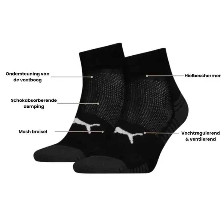 Cushioned - 6 paar - Quartersokken