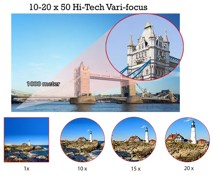 Verrekijker Zoom 10-20 x 50