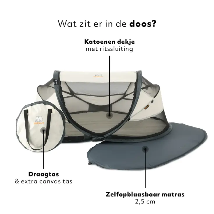 Baby luxe campingbedje - Zelfopblaasbare matras