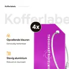 Aluminium kofferlabels – 4 stuks – Paars