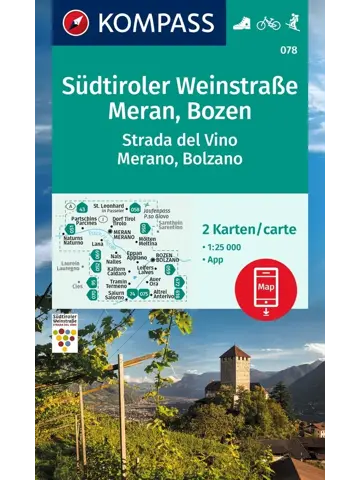 Wandelkaart WK078 Südtiroler Weinstrasse