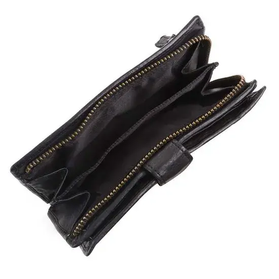 Sanne - Portemonnee - Leer - Overslag - Studs