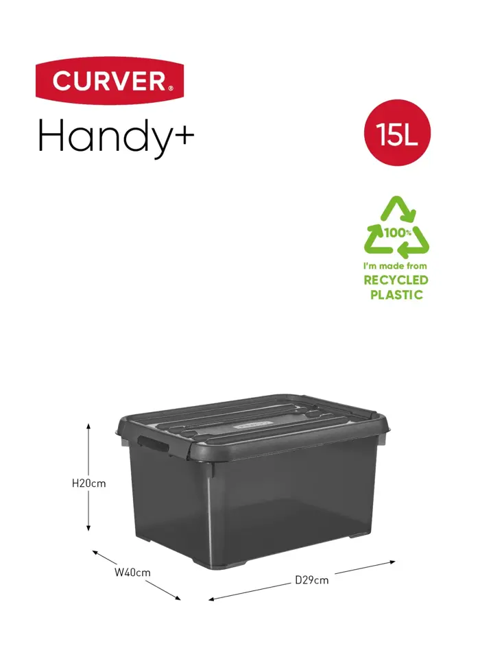 Curver Handy+ Opbergbox - 4 stuks van 15L