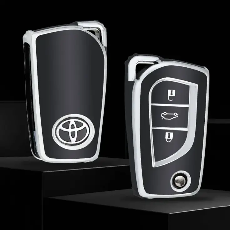 TPU Sleutelhoesje voor Toyota zwart C3