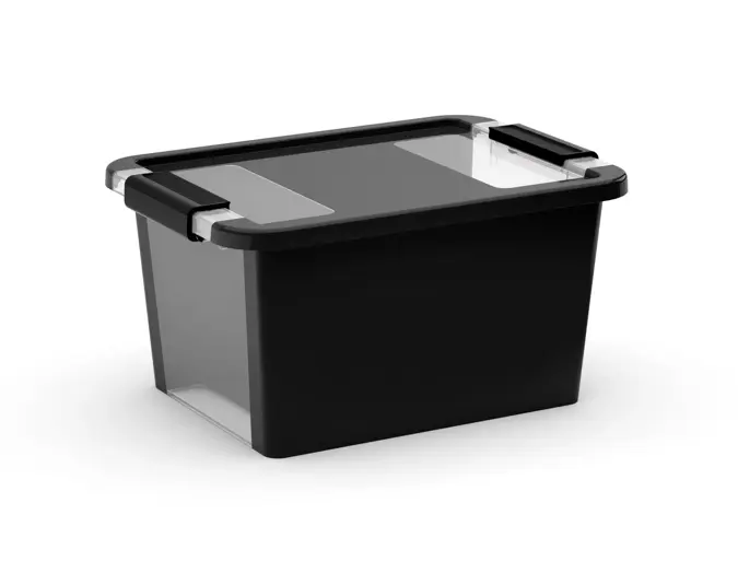Kis Bi Opbergbox S - 11L - zwart/transparant