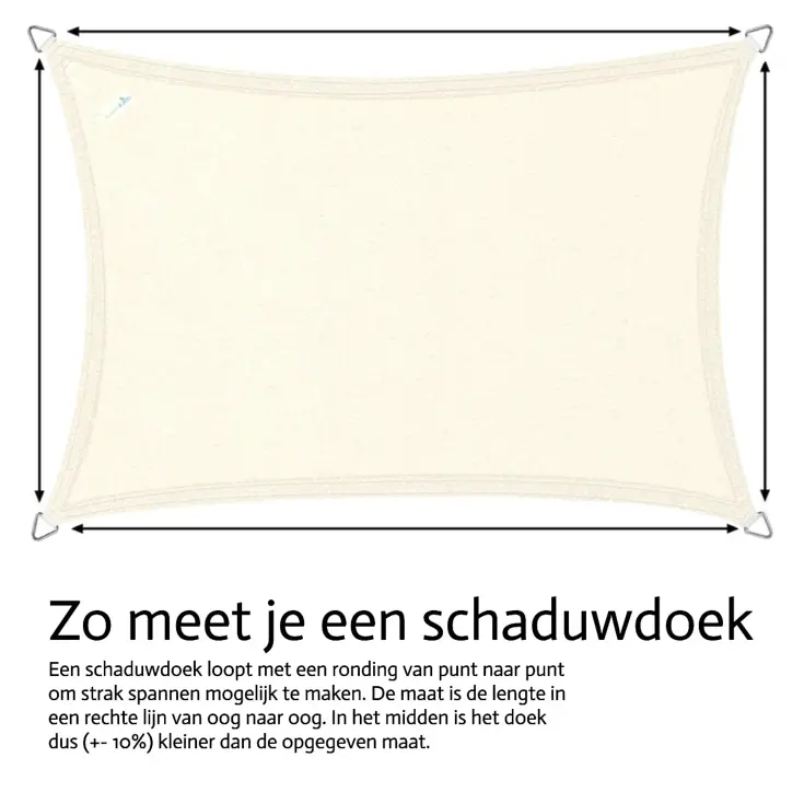 Schaduwdoek rechthoek - 2x3m