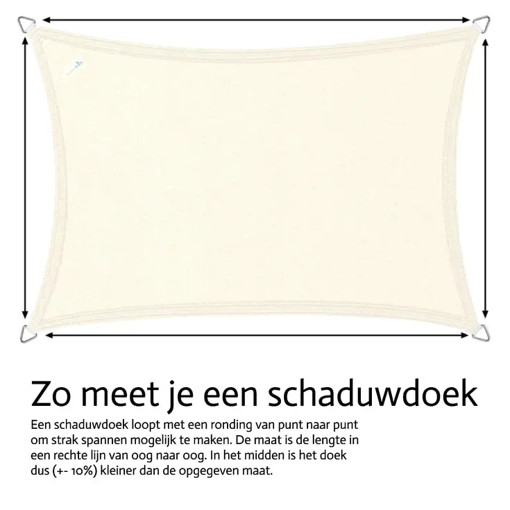 Schaduwdoek rechthoek - 2x3m