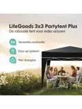 Partytent Plus – 3x3 m – Zwart