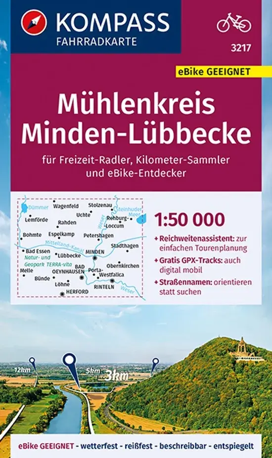 Fietskaart FK 3217 Mühlenkreis Minden