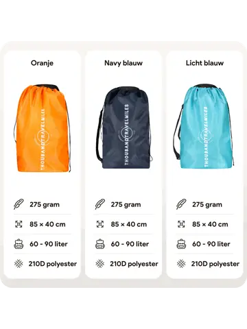 Flightbag vliegtuighoes TSA slot 60–90L – Oranje