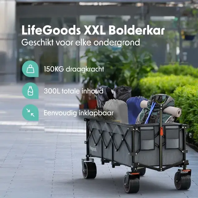 LifeGoods Bolderkar - 150KG