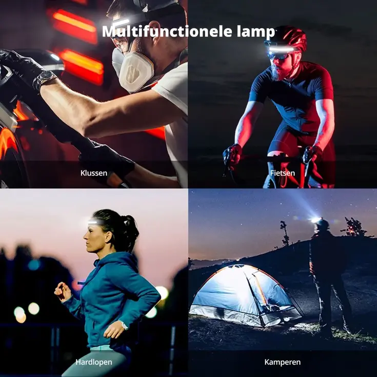 Hoofdlamp met vijf lichtmodi - sensor