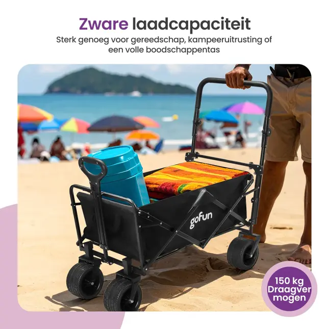 Bolderkar XXL - 150L - Opvouwbaar