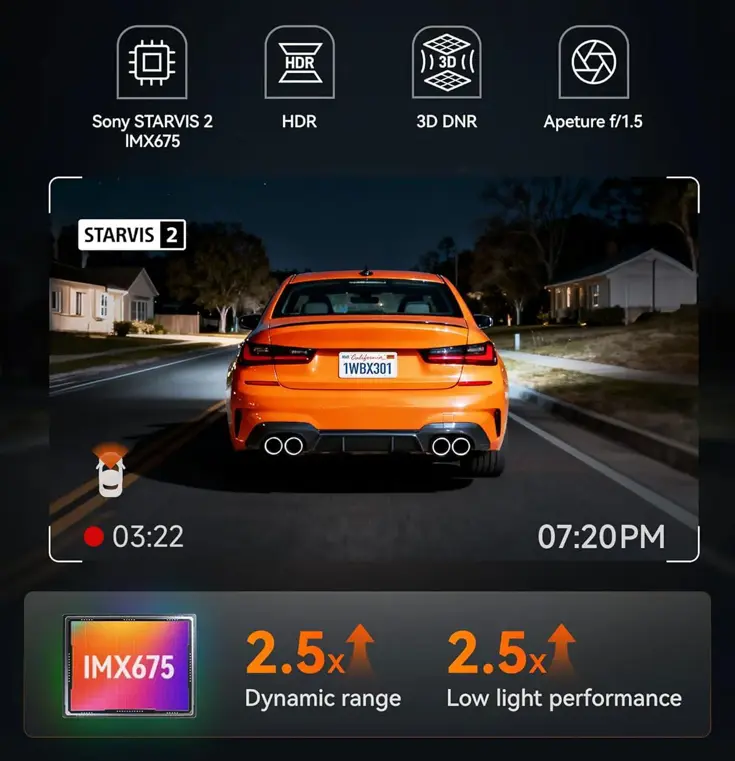X3 Touch 2CH 2K Wifi GPS 64gb dashcam