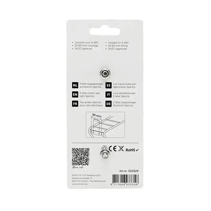 Spectra Achterlicht voor E-bike 6-48V