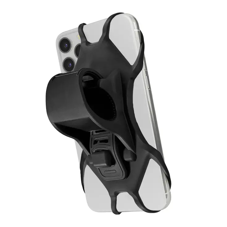 Telefoonhouder voor stuur, siliconen, zwart