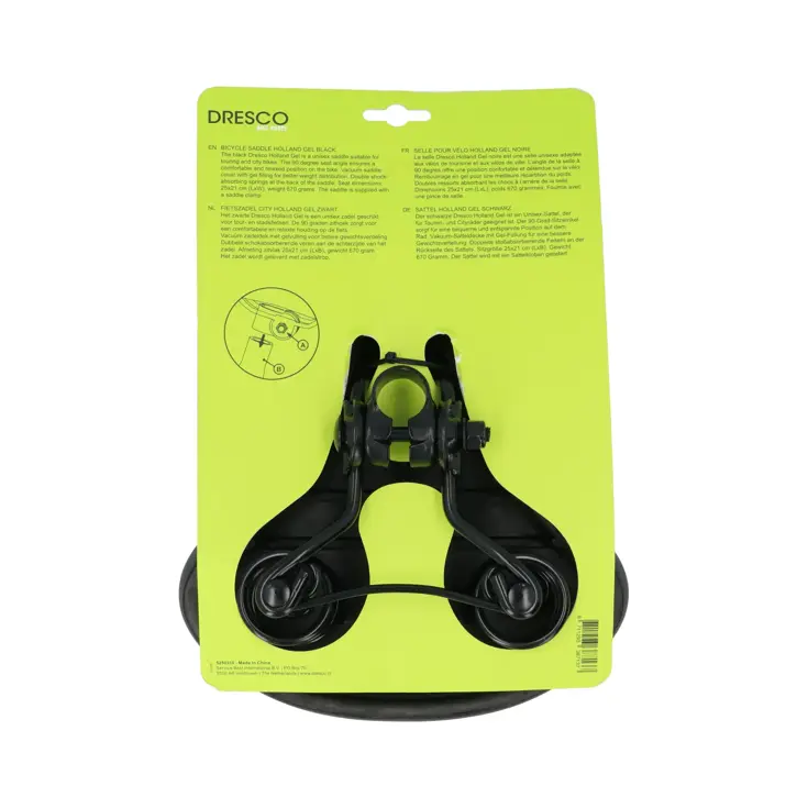 Fietszadel Gel Unisex Zwart voor Stadsfiets