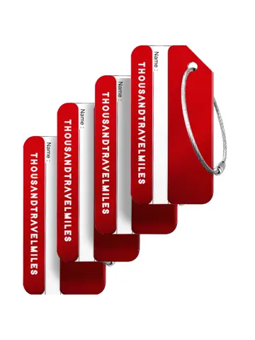 Aluminium kofferlabels – 4 stuks – Rood