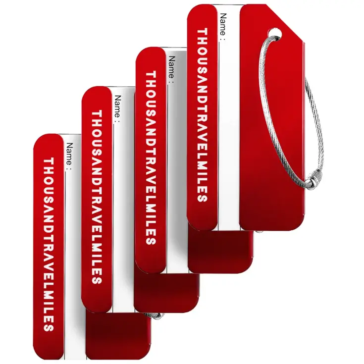 Aluminium kofferlabels – 4 stuks – Rood