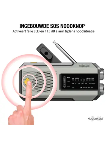 Noodradio Solar Powerbank Opwindbaar