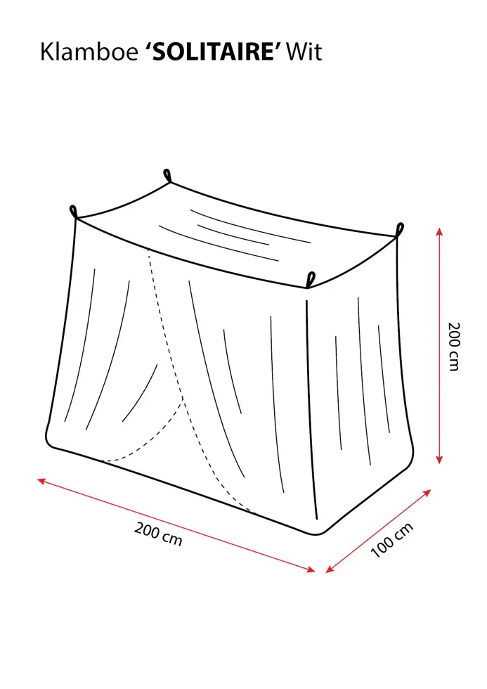 Deconet klamboe SOLITAIRE wit - L200xB100xH200cm