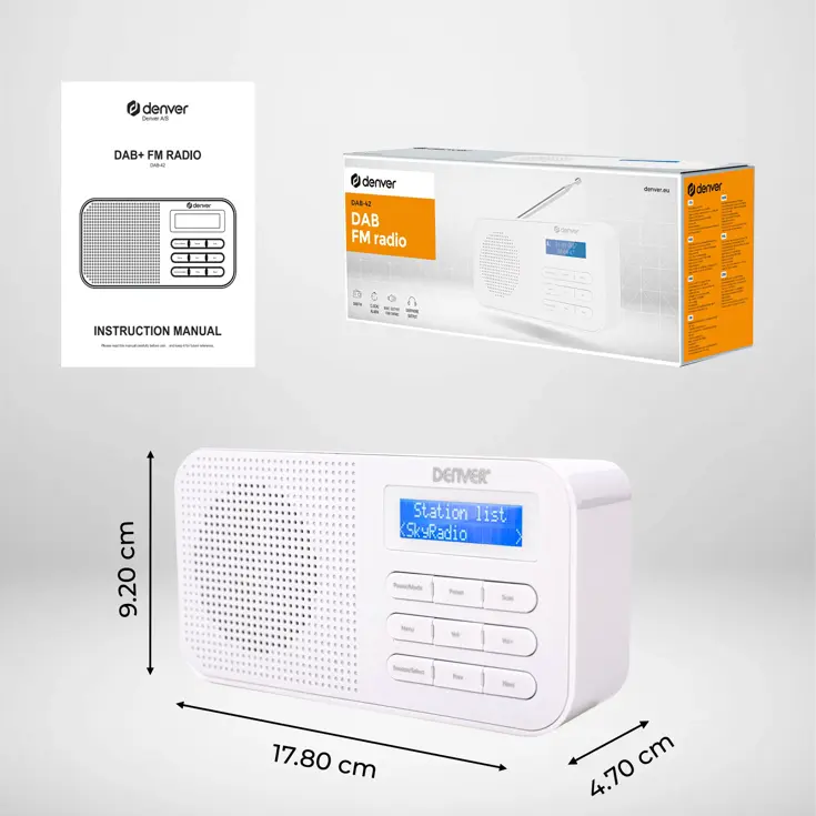DAB+/FM Radio Alarmfunctie Werkt op AA-batterijen
