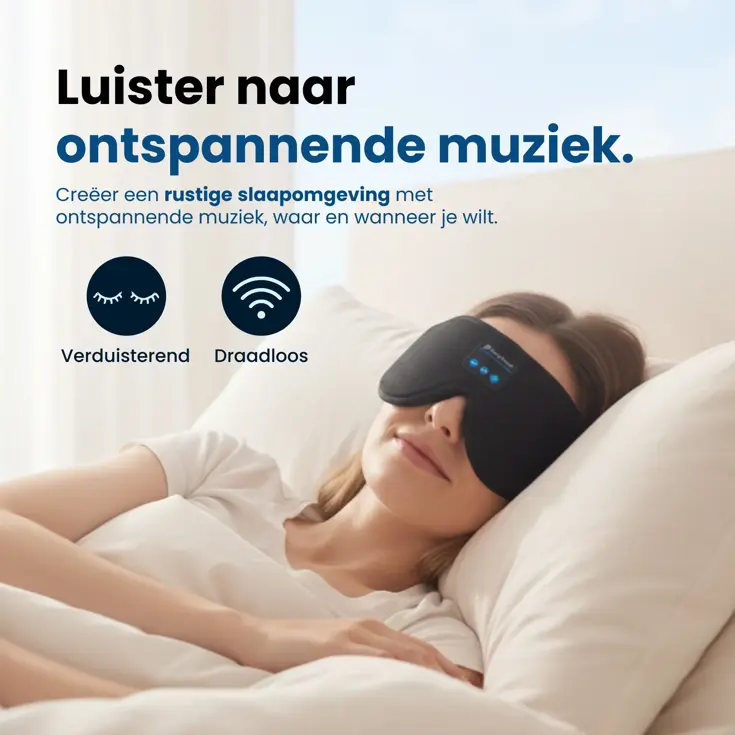 Slaapmasker Bluetooth - Zwart - PurelyGoods