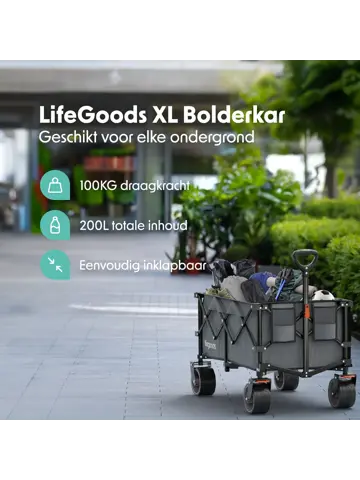 LifeGoods Bolderkar - 100KG - 200L