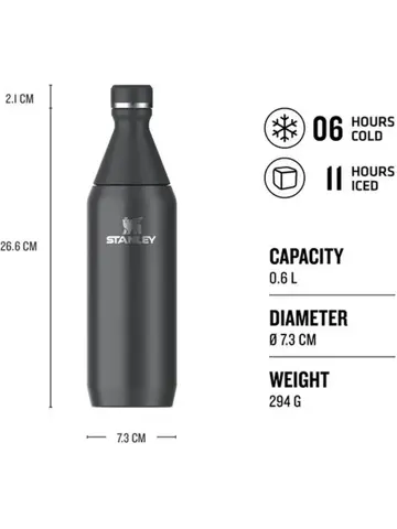 Stanley Thermosfles - Zwart 0.6L