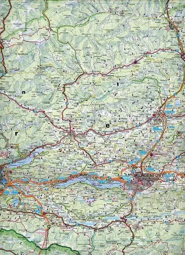 Wegenkaart Karinthië Noord-Adriatische Kust
