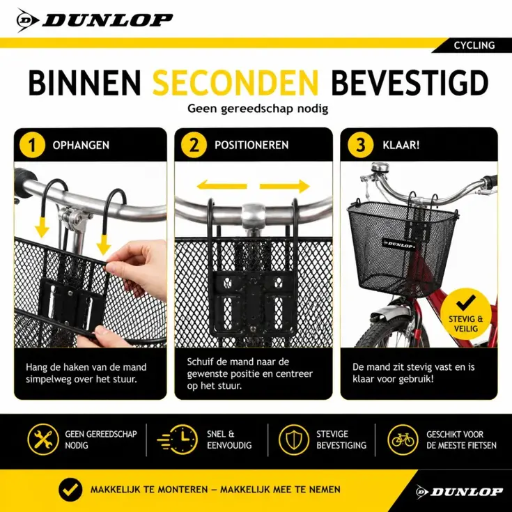 Fietsmand Stuur 22L 34x24,5x26 cm