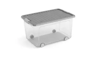 Kis W Opbergbox L - 50L - transparant/grijs