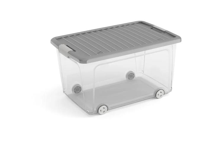 W Opbergbox L - 50L - transparant/grijs