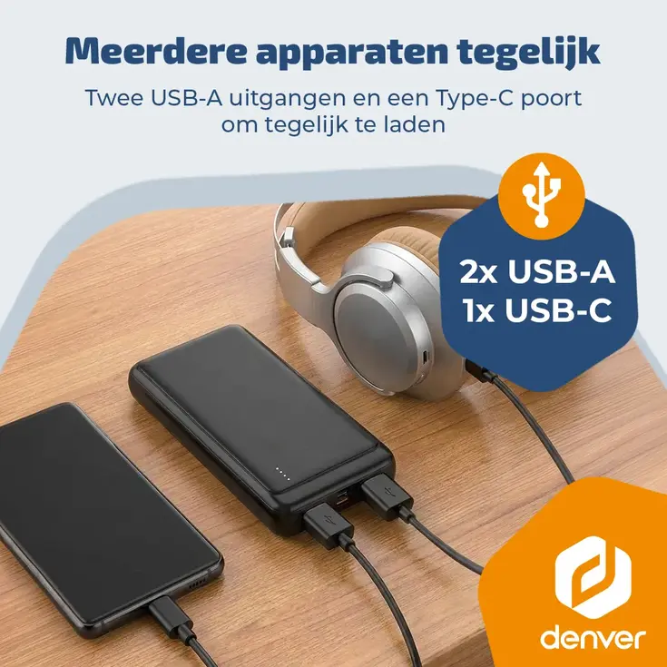 Powerbank 10.000mAh USB-C / USB-A / MicroUSB