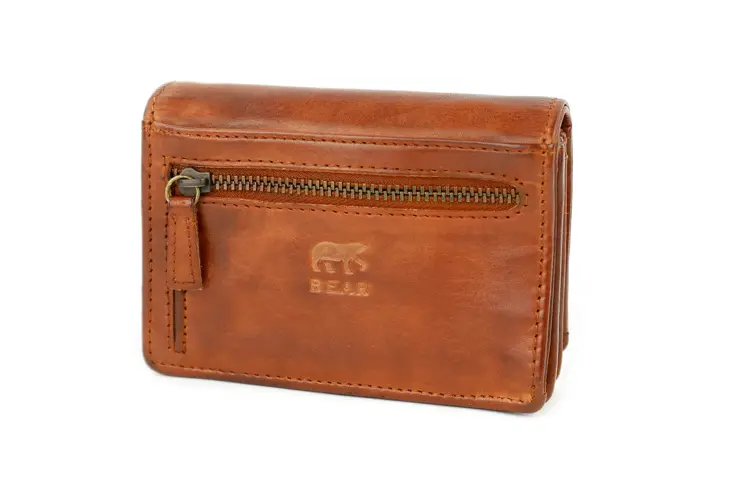 Nina - Leren overslagportemonne - 9 pasjes