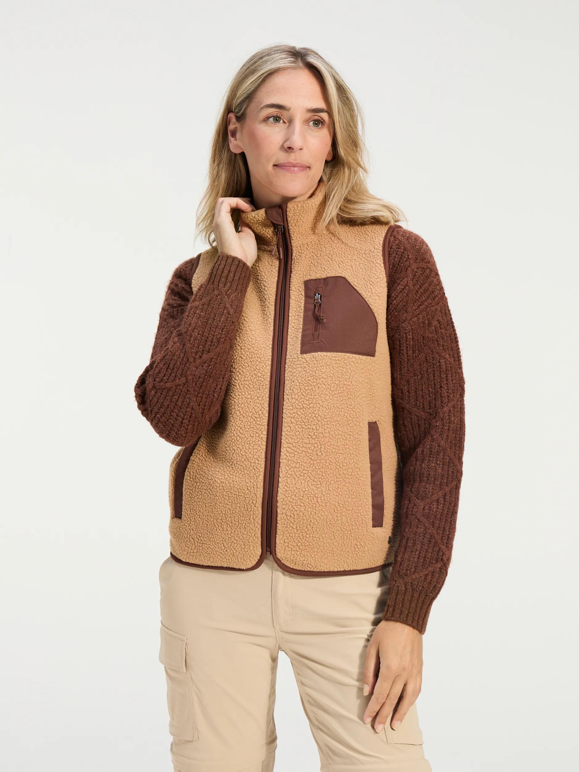 ANWB  Nadur  Fleecebodywarmer dames  Human Nature  Licht Bruin   L