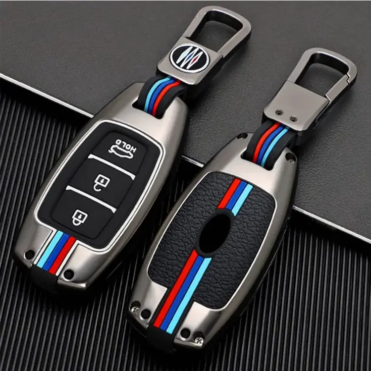 Metalen Sleutelhoesje voor Hyundai grijs D3