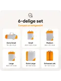 Packing cubes compressie set – 6-delig – Oranje